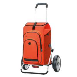 Boodschappenwagen met grote wielen en spatborden voor achter de fiets, Royal Shopper Plus Hydro 3.0 oranje
