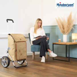 Boodschappenwagen met grote wielen  met kogellagers, Royal Shopper Erbo beige