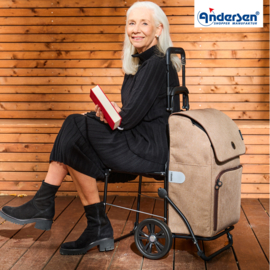 Boodschappenwagen met zitje, Komfort Shopper Ipek Maxi zand