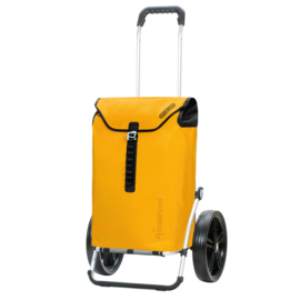 Boodschappenwagen met extra grote kogellager-wielen van 29 cm, Royal Shopper Ortlieb geel