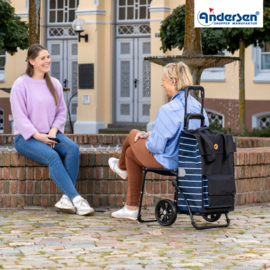 Boodschappenwagen met zitje, Komfort Shopper Jella blauw