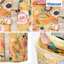 Tas Basil Bloom geel, boodschappentas voor de boodschappenwagen van Andersen