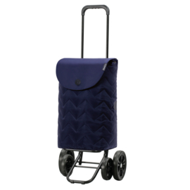 In hoogte verstelbare boodschappenwagen met 4 wielen, Quattro Shopper Hilma blauw