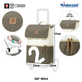Tas 360° Mole 2, boodschappentas voor de boodschappenwagen van Andersen