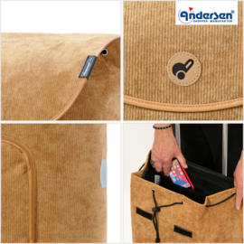 Boodschappenwagen met grote wielen met metalen spaken, Royal Shopper Marta camel