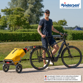 Boodschappenwagen met luchtbanden en spatborden, Royal Shopper Plus Ortlieb geel