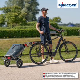 Boodschappenwagen met luchtbanden en spatborden, Royal Shopper Plus Ortlieb antraciet