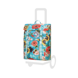 Tas Basil Bloom blauw, boodschappentas voor de boodschappenwagen van Andersen