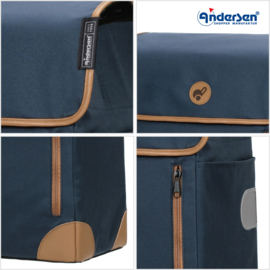 Tas Weda blauw, boodschappentas voor de boodschappenwagen van Andersen