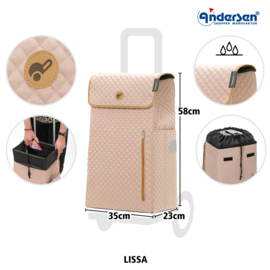 Boodschappenwagen met extra grote kogellager-wielen van 29 cm, Royal Shopper Lissa zand