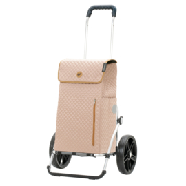 Boodschappenwagen met grote 3-spaken wielen, Royal Shopper Lissa zand