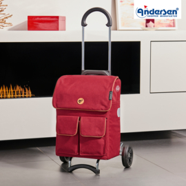 Lichte boodschappenwagen voor achter de fiets, Scala Shopper Ipek Mini rood