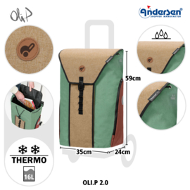 Tas Oli.P 2.0 Beige, boodschappentas voor de boodschappenwagen van Andersen