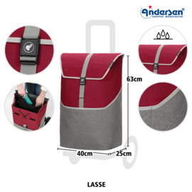 Tas Lasse rood, boodschappentas voor de boodschappenwagen van Andersen