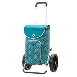Boodschappenwagen met extra grote kogellager-wielen van 29 cm, Royal Shopper Famke petrol