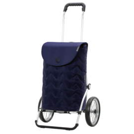 Boodschappenwagen met grote wielen met metalen spaken, Royal Shopper Hilma blauw