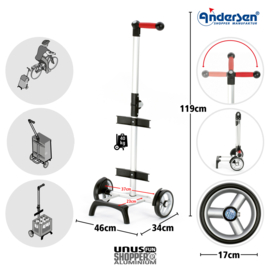 Boodschappenwagen voor achter de fiets, Unus Shopper Fun 360° Lee 5