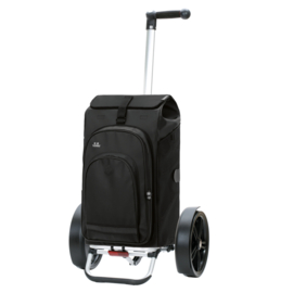 Boodschappenwagen met extra grote wielen voor achter de fiets, Tura Shopper Hydro 3.0 zwart