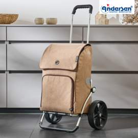Boodschappenwagen met grote 3-spaken wielen, Royal Shopper Ipek Maxi zand