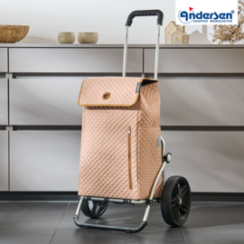 Boodschappenwagen met grote 3-spaken wielen, Royal Shopper Lissa zand