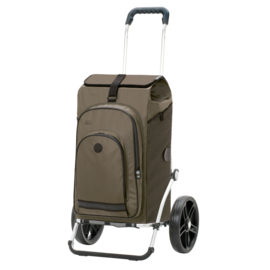 Boodschappenwagen met grote 3-spaken wielen, Royal Shopper Hydro 3.0 olijf