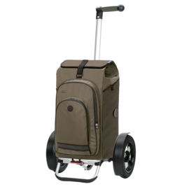 Boodschappenwagen met extra grote luchtbanden, Tura Shopper Hydro 3.0 olijf