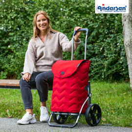 Boodschappenwagen met grote 3-spaken wielen, Royal Shopper Hilma rood