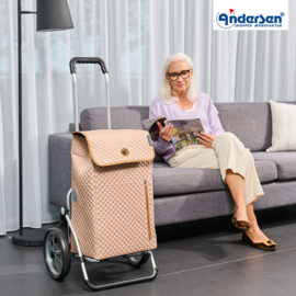 Boodschappenwagen met grote wielen met metalen spaken, Royal Shopper Lissa zand