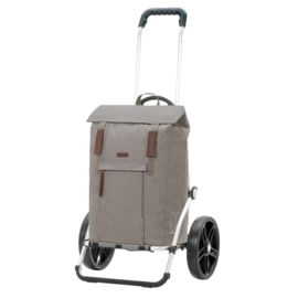 Boodschappenwagen met grote 3-spaken wielen, Royal Shopper Basil City grijs