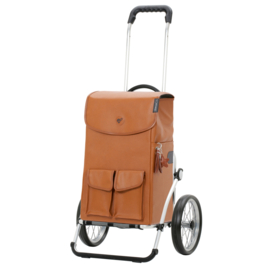 Boodschappenwagen met grote wielen met metalen spaken, Royal Shopper Abbo bruin