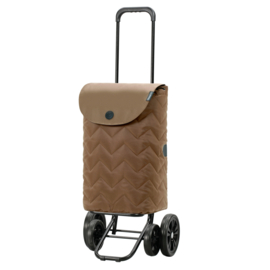 In hoogte verstelbare boodschappenwagen met 4 wielen, Quattro Shopper Hilma mousse