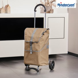 Lichte boodschappenwagen voor achter de fiets, Scala Shopper Mikkel beige