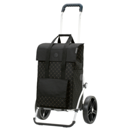 Boodschappenwagen met grote 3-spaken wielen, Royal Shopper Lisa zwart