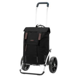 Boodschappenwagen met grote 3-spaken wielen, Royal Shopper Basil City zwart