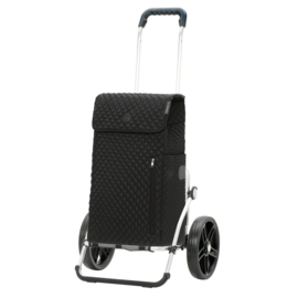 Boodschappenwagen met grote 3-spaken wielen, Royal Shopper Lissa zwart