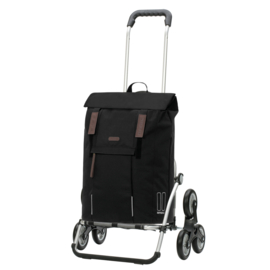 Opvouwbare boodschappenwagen voor de trap, Royal Traploper Shopper Basil City zwart