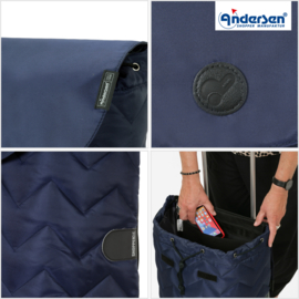 Boodschappenwagen met grote 3-spaken wielen, Royal Shopper Hilma blauw