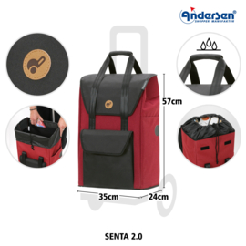Boodschappenwagen met grote 3-spaken wielen, Royal Shopper Senta 2.0 rood
