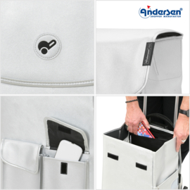 Opvouwbare boodschappentrolley voor de trap, Scala Traploper Shopper Abbo zilver