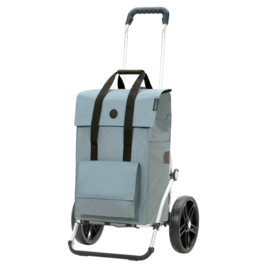 Boodschappenwagen met grote 3-spaken wielen, Royal Shopper Lisa blauw