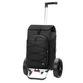 Boodschappentrolley met extra grote wielen voor achter de fiets, Tura Shopper Fado 3.0 zwart