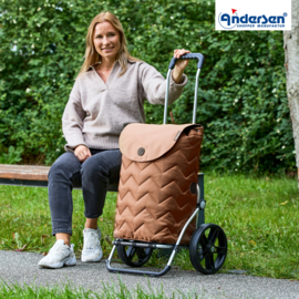 Boodschappenwagen met grote 3-spaken wielen, Royal Shopper Hilma mousse