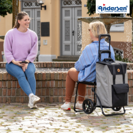 Boodschappenwagen met zitje, Komfort Shopper Senta 2.0 grijs