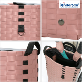 Tas Silja terra pink, boodschappentas voor de boodschappenwagen van Andersen