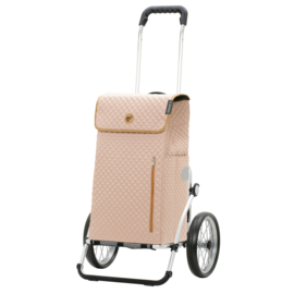 Boodschappenwagen met grote wielen met metalen spaken, Royal Shopper Lissa zand