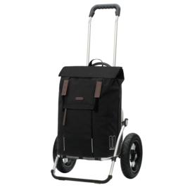 Boodschappenwagen met extra grote luchtbanden van 29 cm, Royal Shopper Basil City zwart