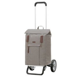 Lichte in hoogte verstelbare boodschappenwagen van aluminium, Alu Star Shopper Basil City grijs