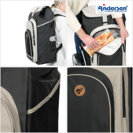 Tas Hydro 2.1 zwart, boodschappentas voor de boodschappenwagen van Andersen