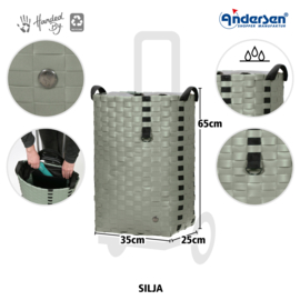 Tas Silja sage green, boodschappentas voor de boodschappenwagen van Andersen