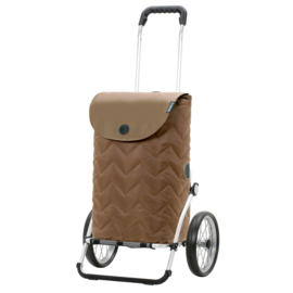 Boodschappenwagen met grote wielen met metalen spaken, Royal Shopper Hilma mousse